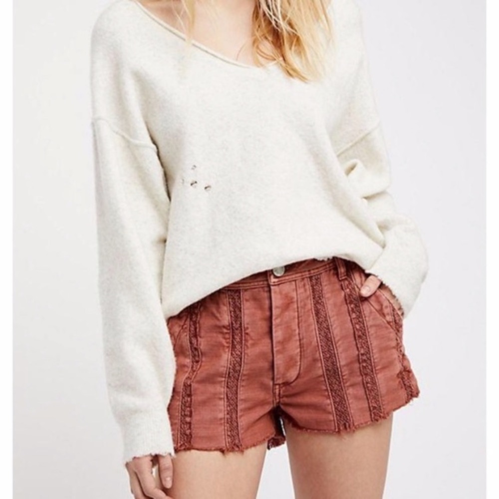 Free People Great Expectations Shorts in Rust. Size 6